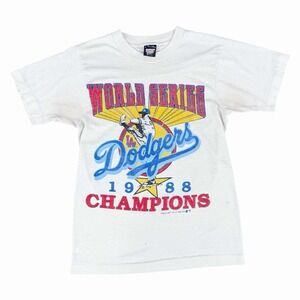 LA Dodgers 1988 World Series Champions T-Shirt Vintage Screen Stars Size Small